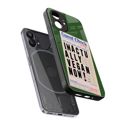 i'm vegan back phone cover | glass case for nothing phone 1