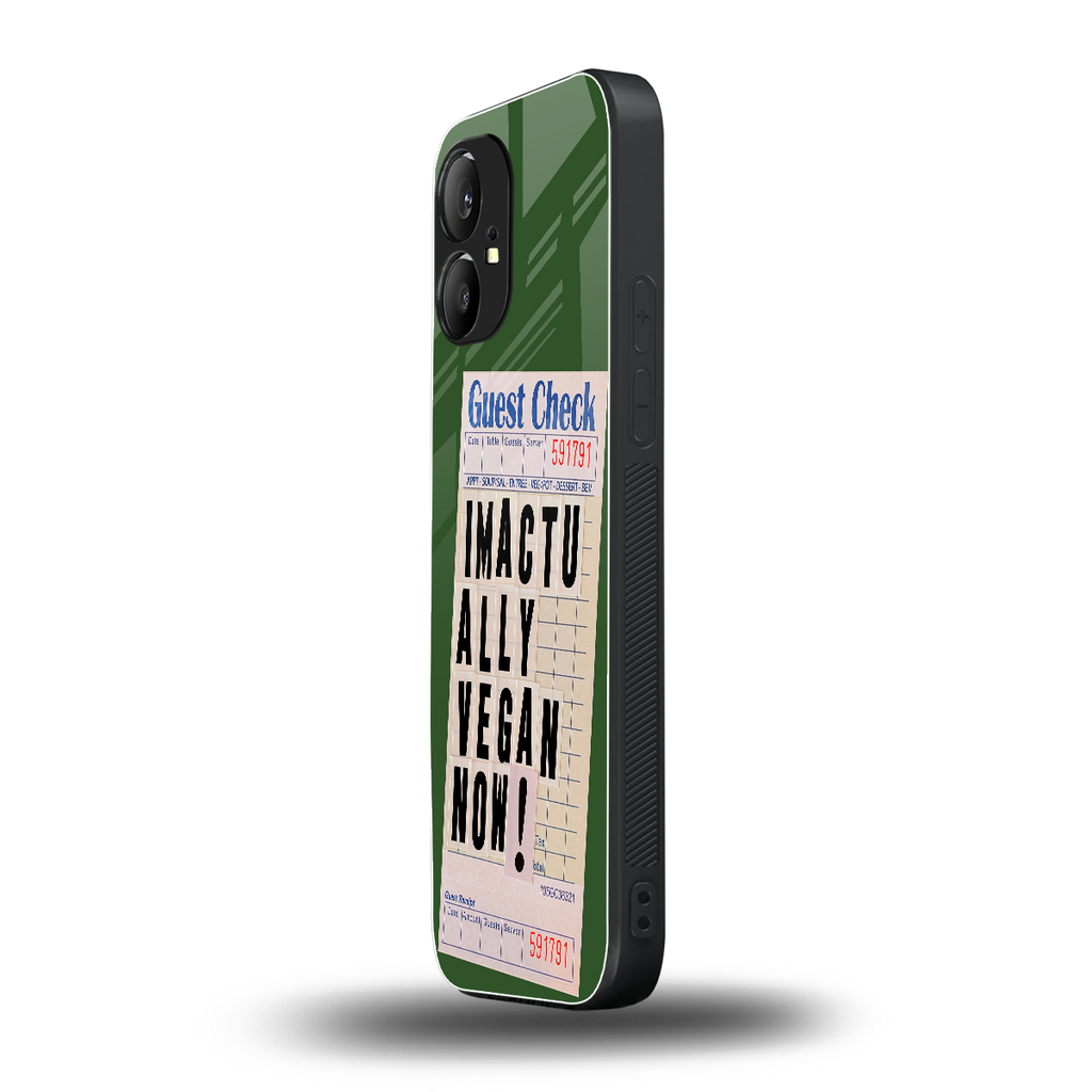 i'm vegan back phone cover | glass case for nothing phone 1