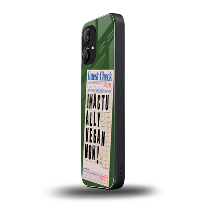 i'm vegan back phone cover | glass case for nothing phone 1