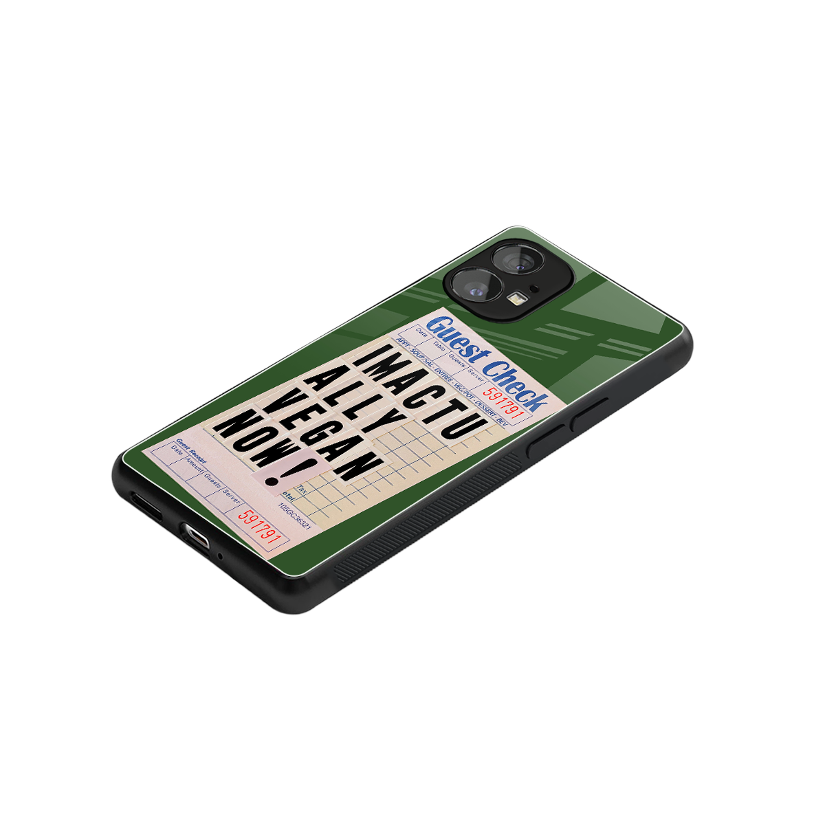 i'm vegan back phone cover | glass case for nothing phone 1