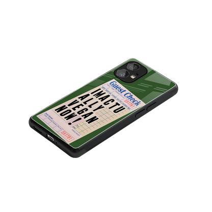 i'm vegan back phone cover | glass case for nothing phone 1