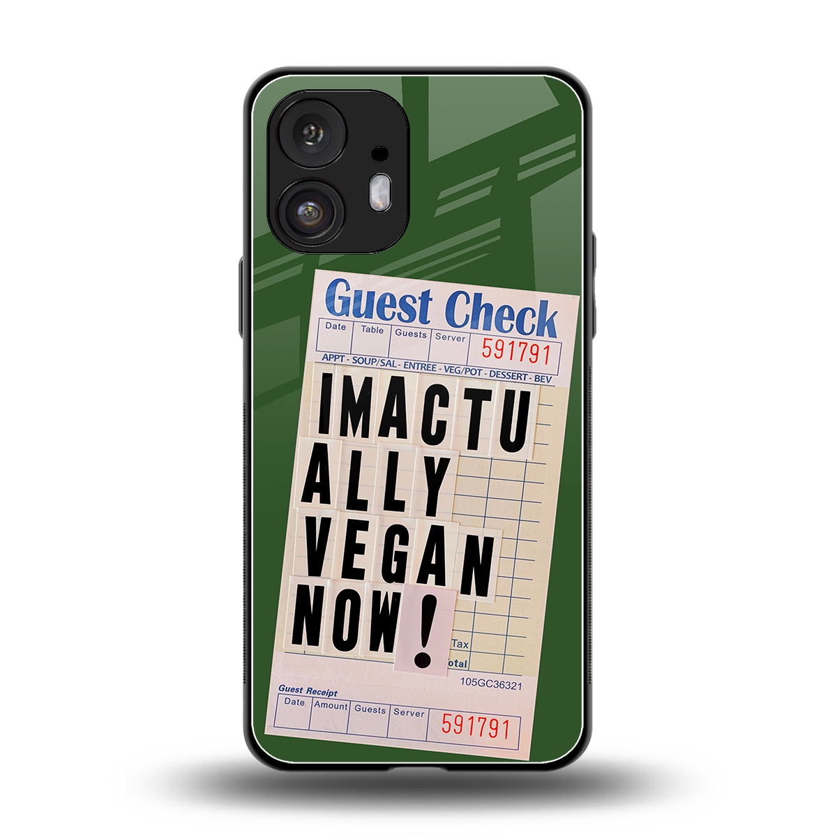 i'm vegan back phone cover | glass case for nothing phone 2
