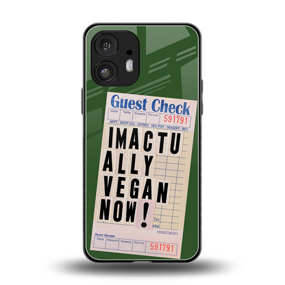 i'm vegan back phone cover | glass case for nothing phone 2