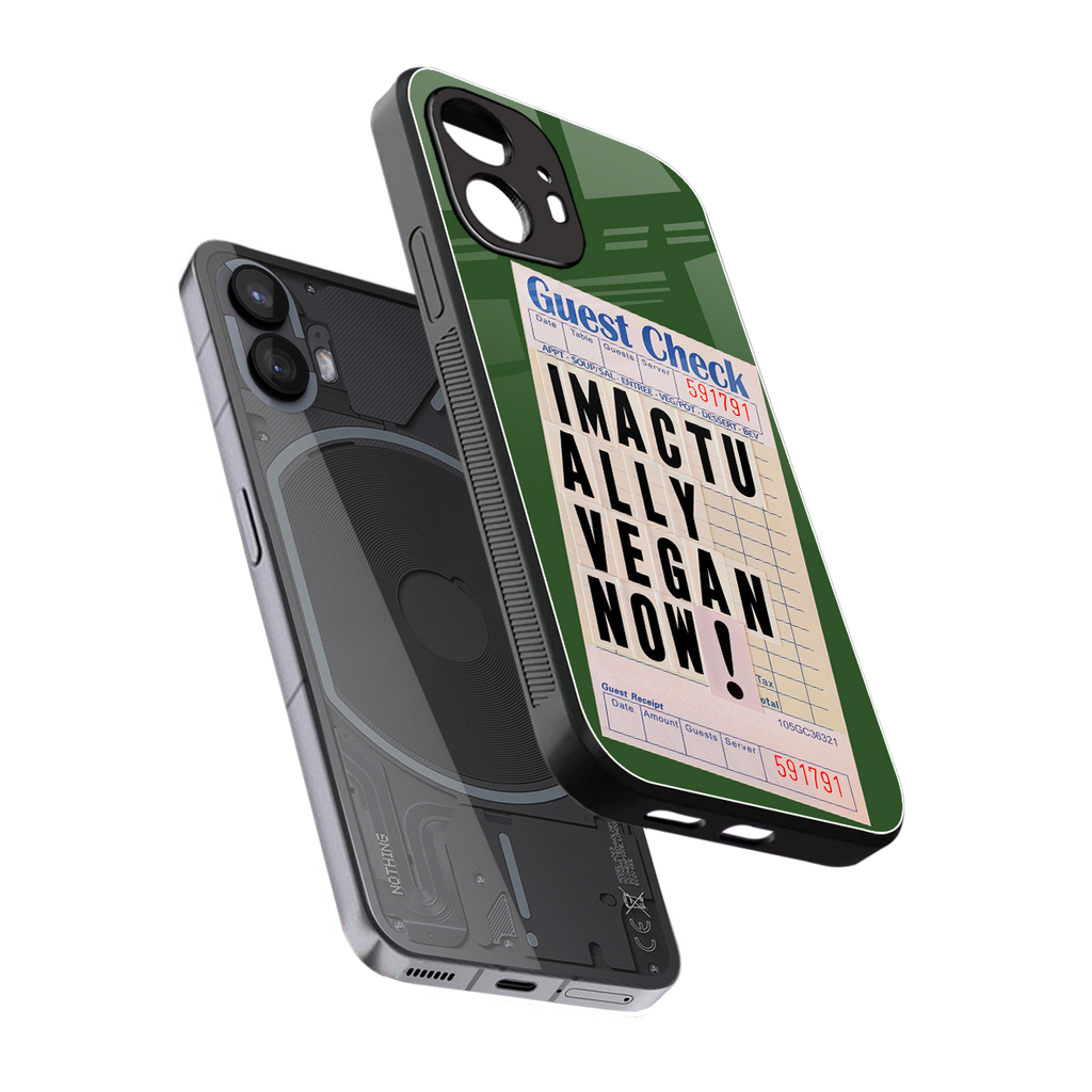 i'm vegan back phone cover | glass case for nothing phone 2