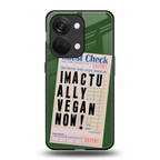 i'm vegan back phone cover | glass case for oneplus nord 3