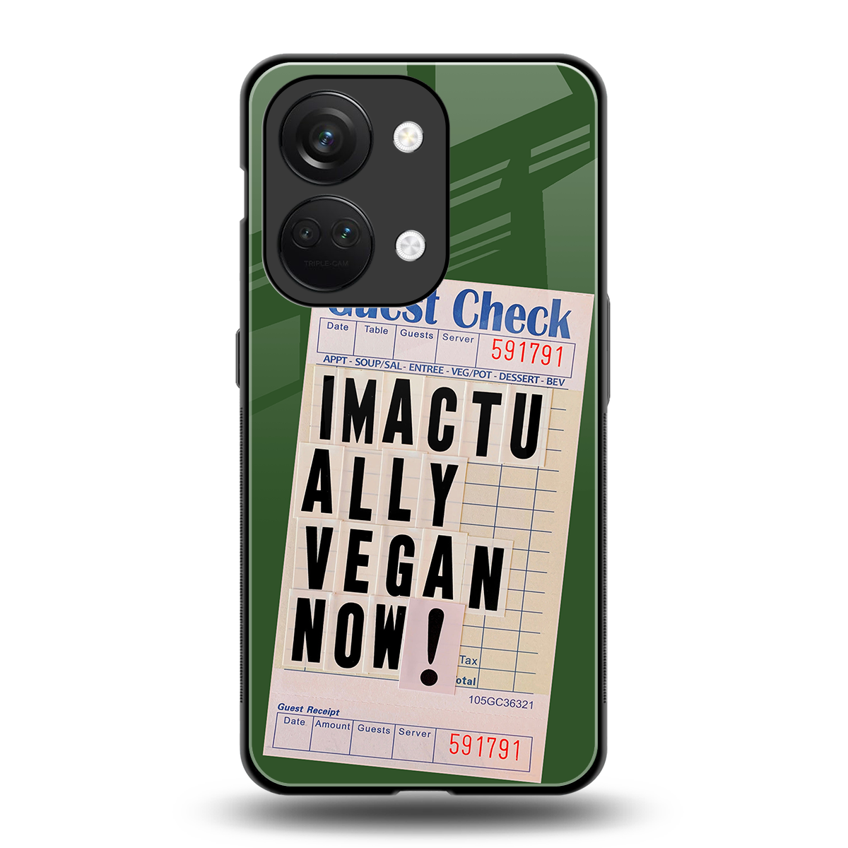 i'm vegan back phone cover | glass case for oneplus nord 3