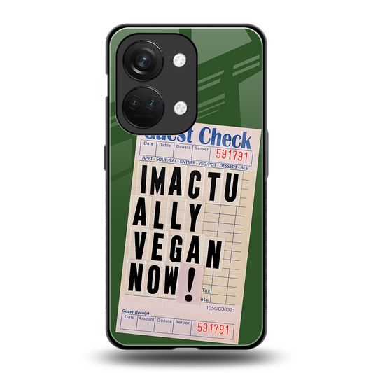 i'm vegan back phone cover | glass case for oneplus nord 3