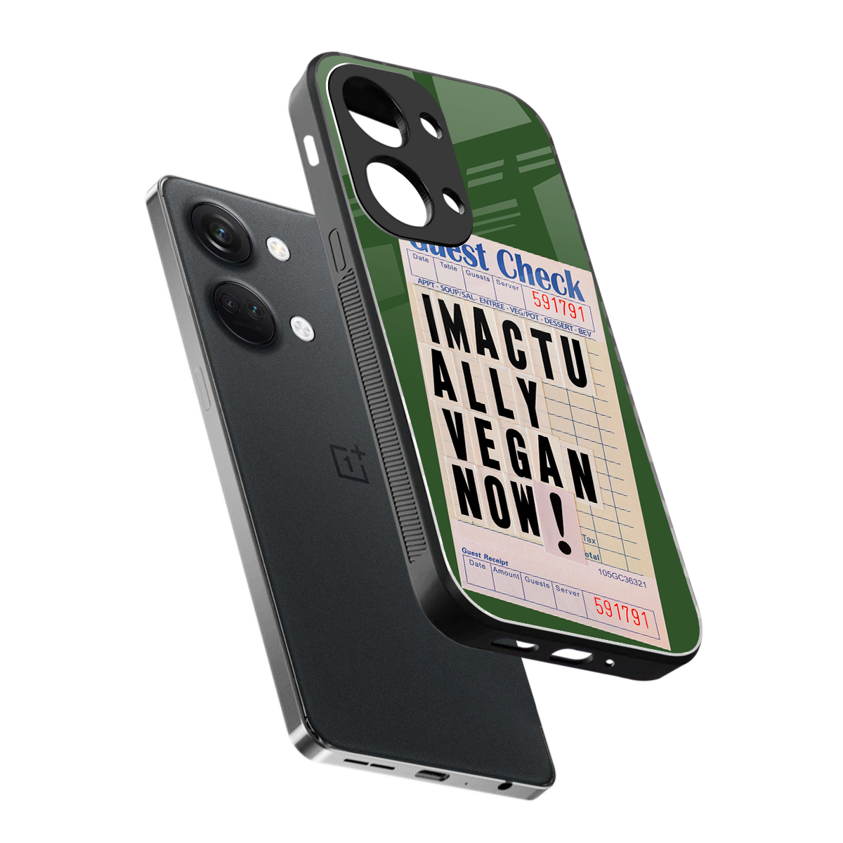 i'm vegan back phone cover | glass case for oneplus nord 3
