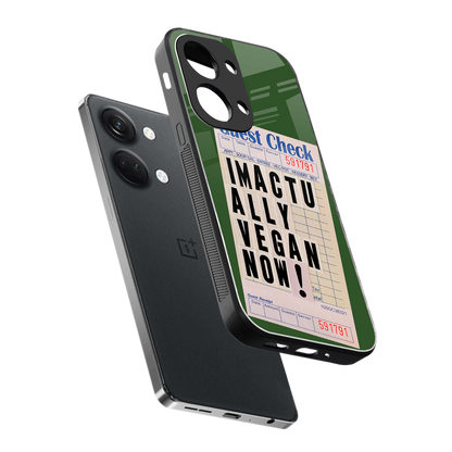 i'm vegan back phone cover | glass case for oneplus nord 3