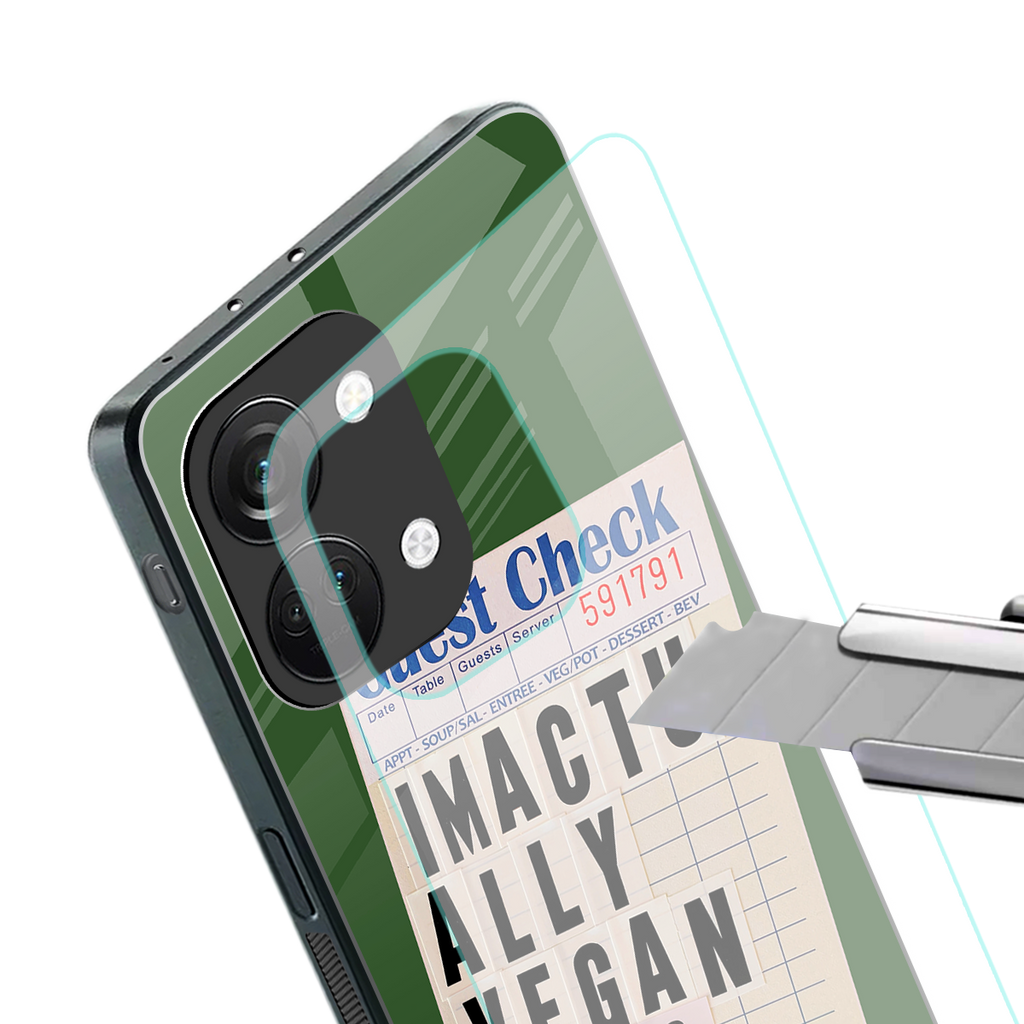 i'm vegan back phone cover | glass case for oneplus nord 3