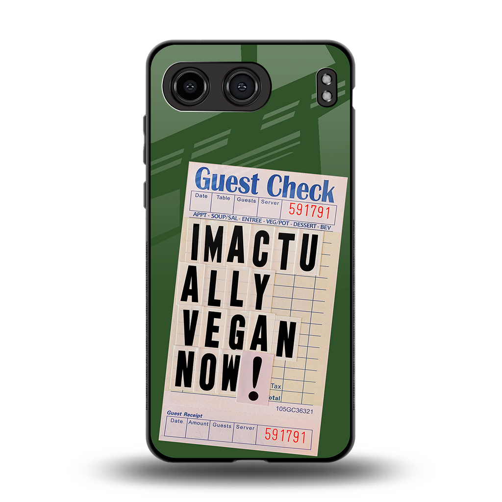 i'm vegan back phone cover | glass case for oneplus nord 4