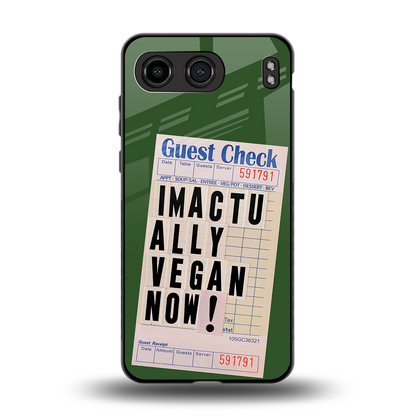 i'm vegan back phone cover | glass case for oneplus nord 4