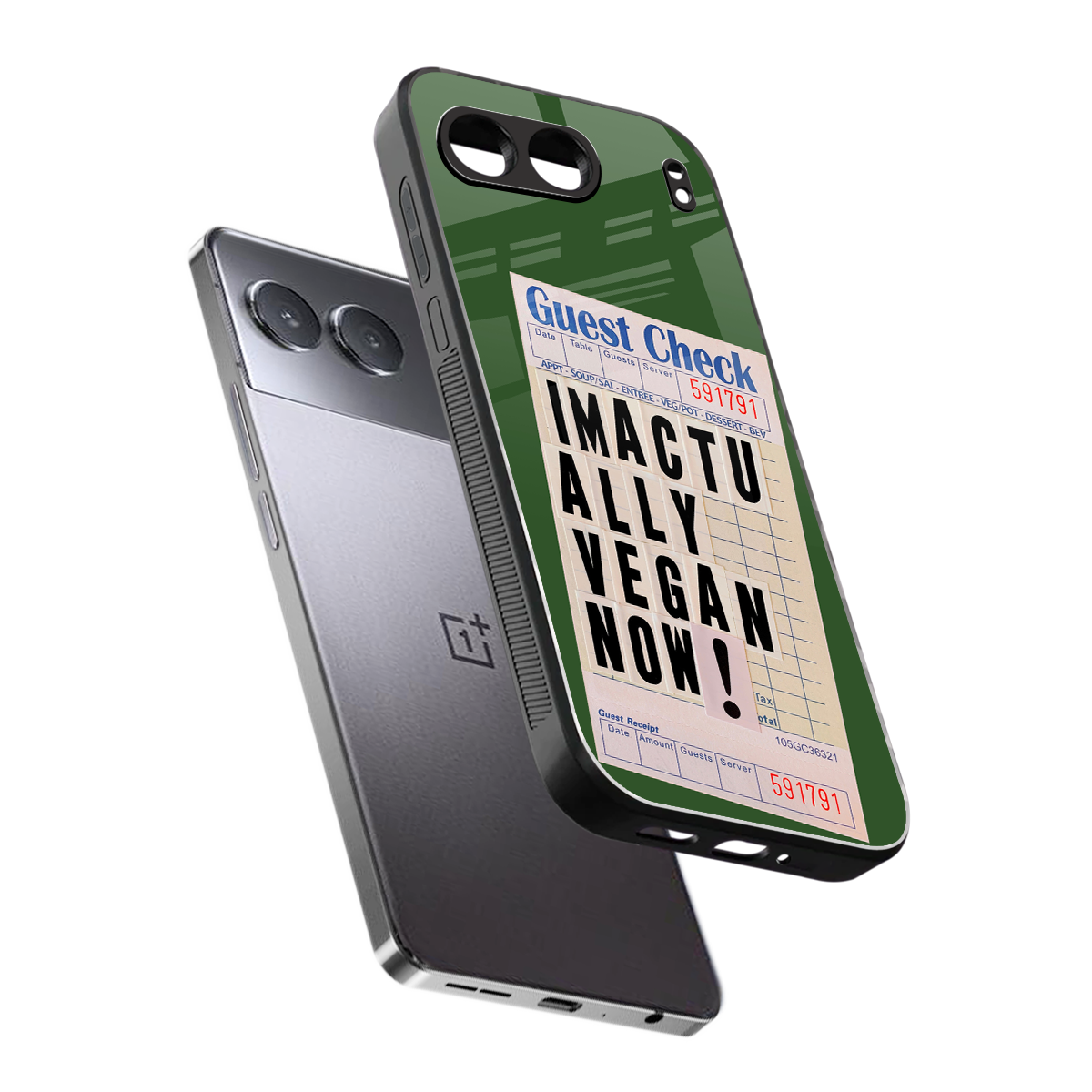 i'm vegan back phone cover | glass case for oneplus nord 4