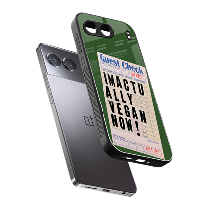 i'm vegan back phone cover | glass case for oneplus nord 4