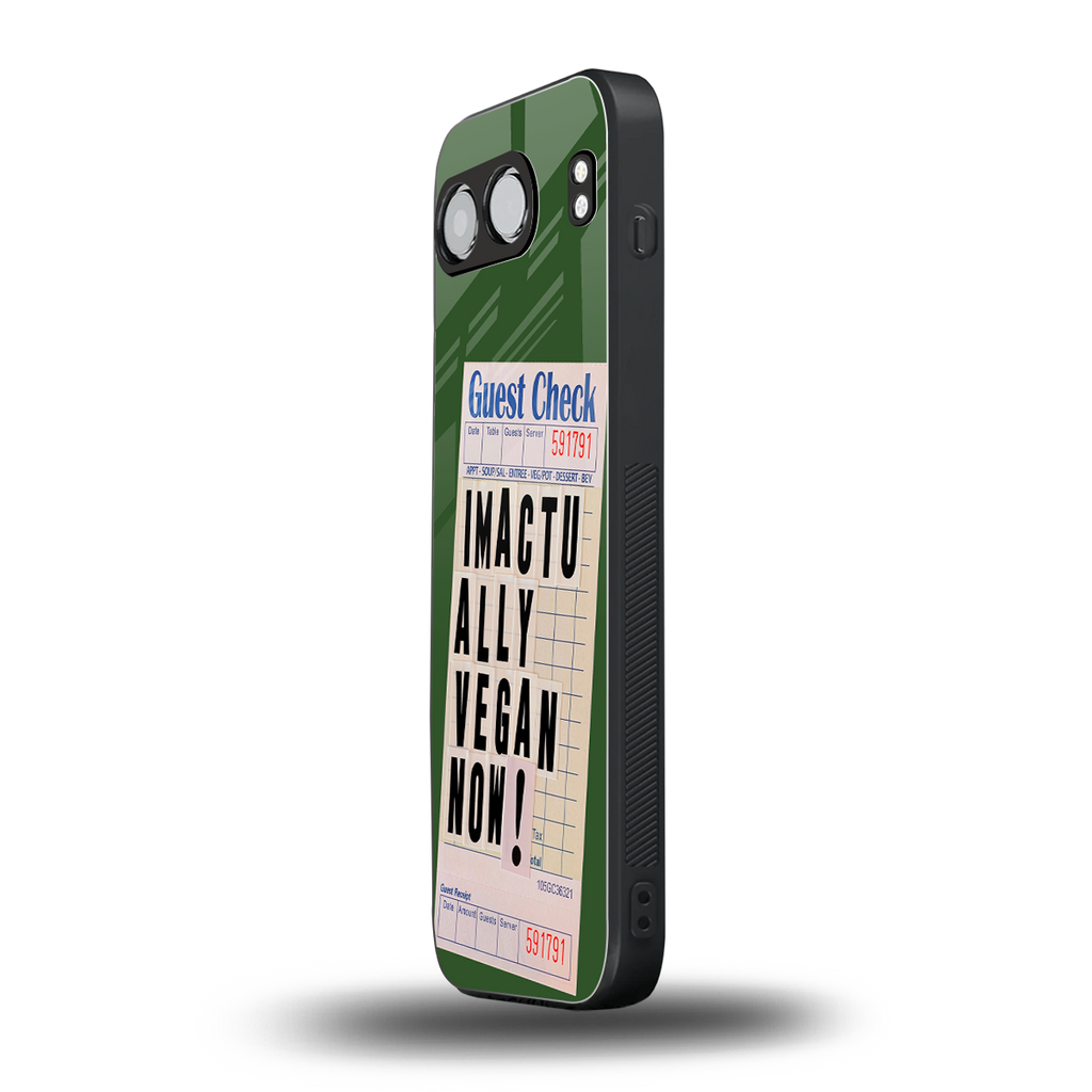 i'm vegan back phone cover | glass case for oneplus nord 4