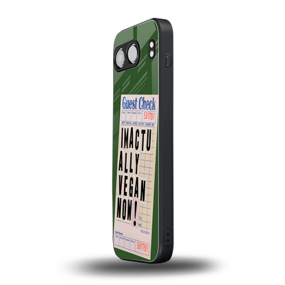 i'm vegan back phone cover | glass case for oneplus nord 4