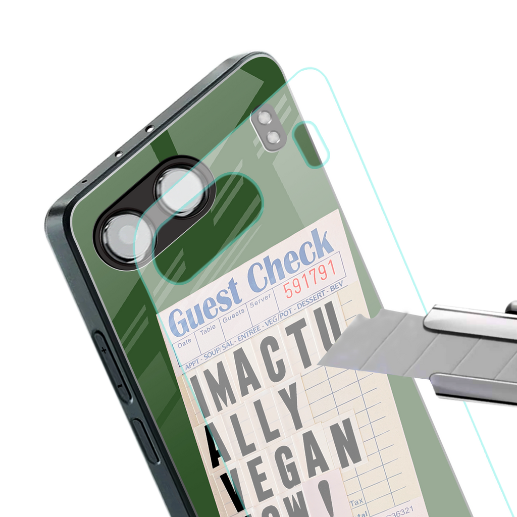 i'm vegan back phone cover | glass case for oneplus nord 4