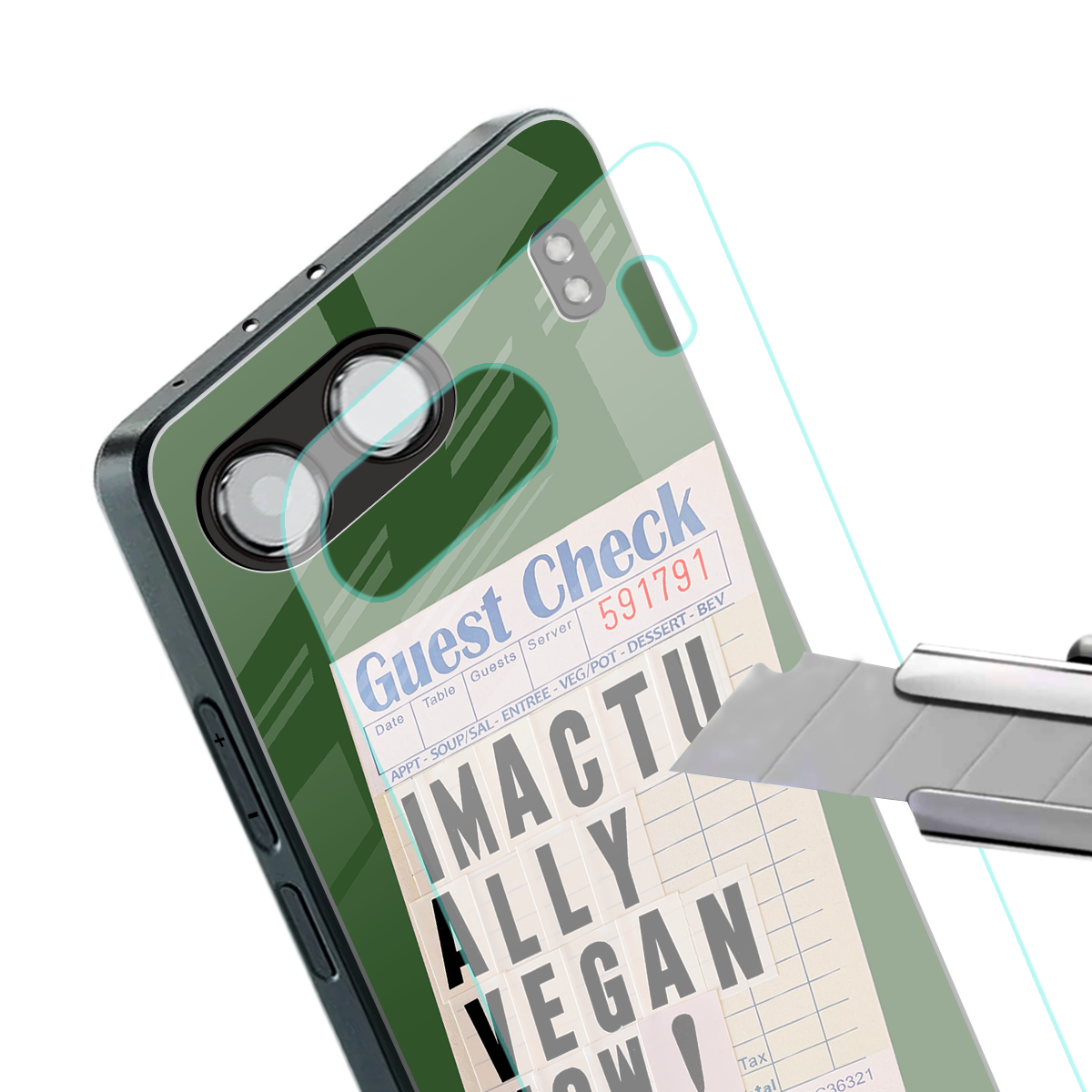 i'm vegan back phone cover | glass case for oneplus nord 4