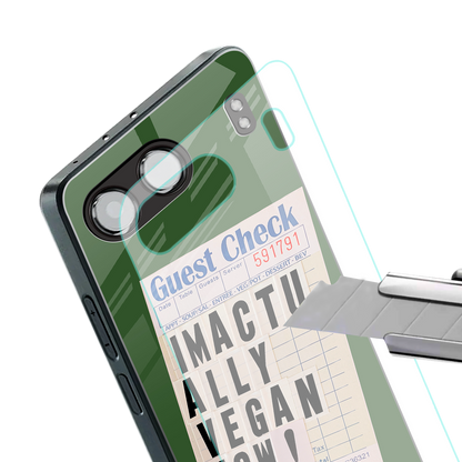 i'm vegan back phone cover | glass case for oneplus nord 4