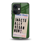 i'm vegan back phone cover | glass case for oneplus nord ce 3