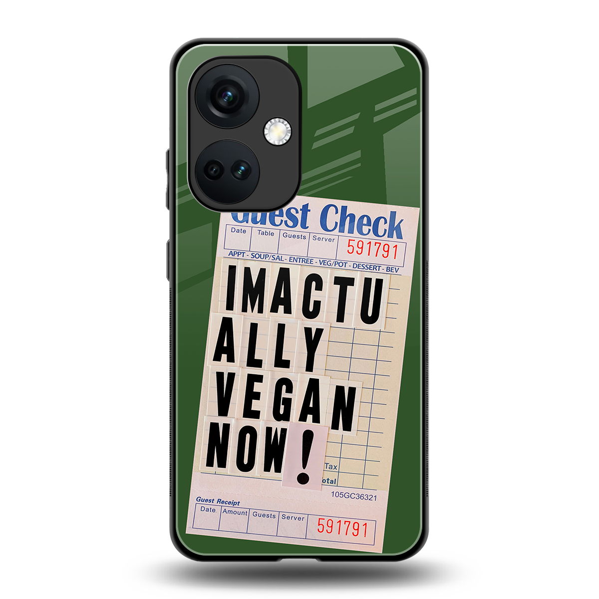 i'm vegan back phone cover | glass case for oneplus nord ce 3