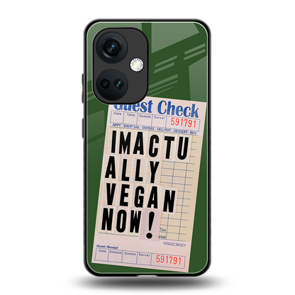 i'm vegan back phone cover | glass case for oneplus nord ce 3