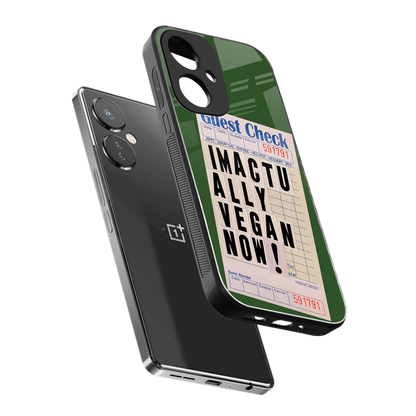 i'm vegan back phone cover | glass case for oneplus nord ce 3
