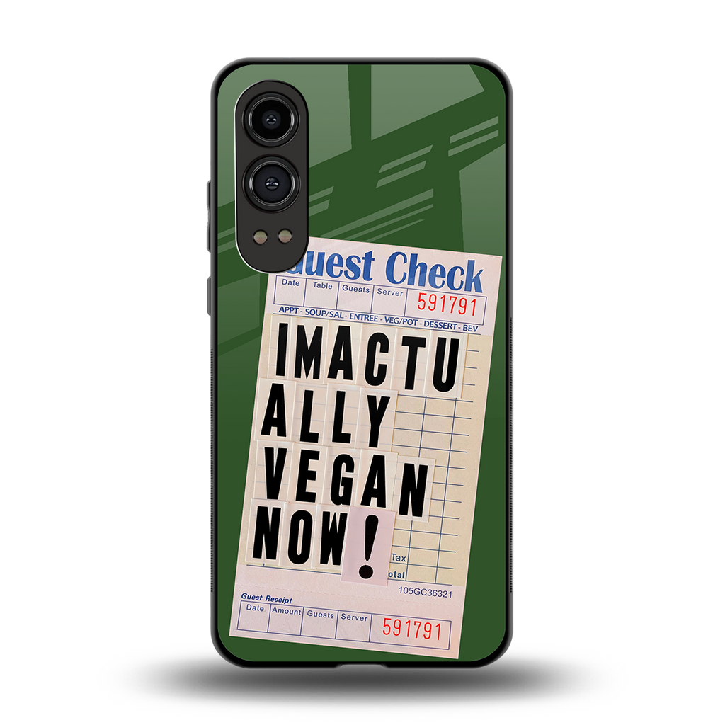 i'm vegan back phone cover | glass case for oneplus nord ce 4 lite
