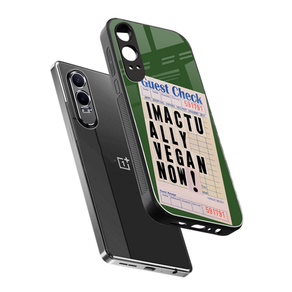 i'm vegan back phone cover | glass case for oneplus nord ce 4 lite