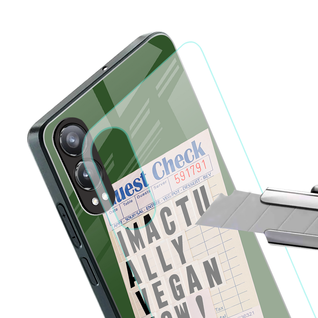 i'm vegan back phone cover | glass case for oneplus nord ce 4 lite