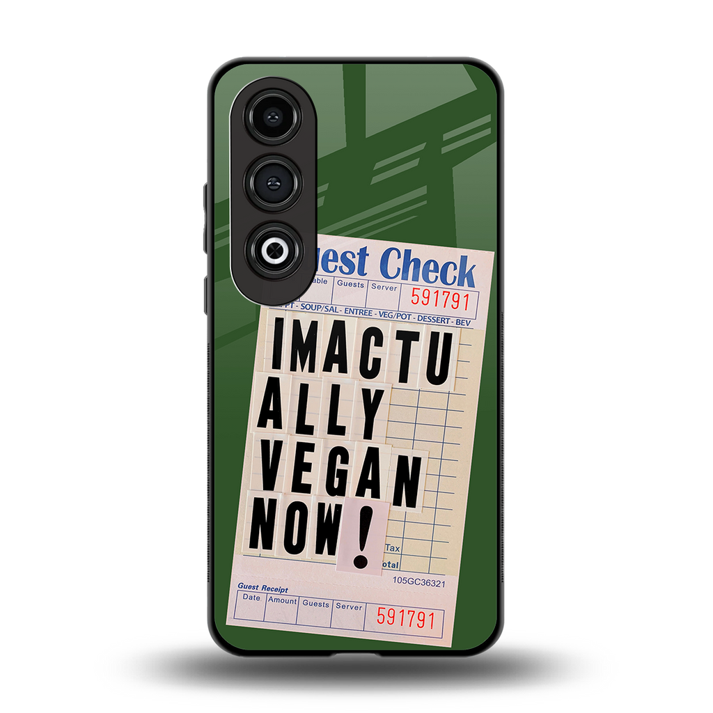 i'm vegan back phone cover | glass case for oneplus nord ce 4