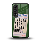 i'm vegan back phone cover | glass case for oneplus nord ce 4