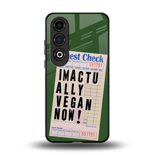 i'm vegan back phone cover | glass case for oneplus nord ce 4