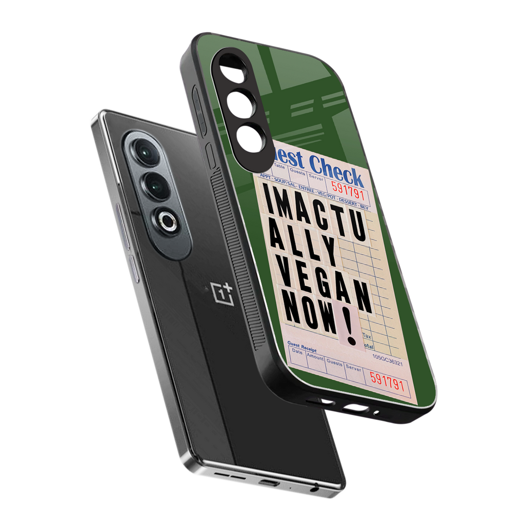 i'm vegan back phone cover | glass case for oneplus nord ce 4