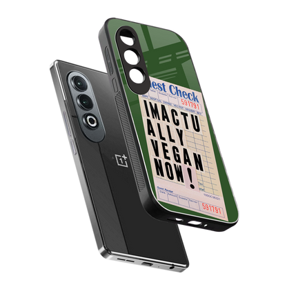 i'm vegan back phone cover | glass case for oneplus nord ce 4