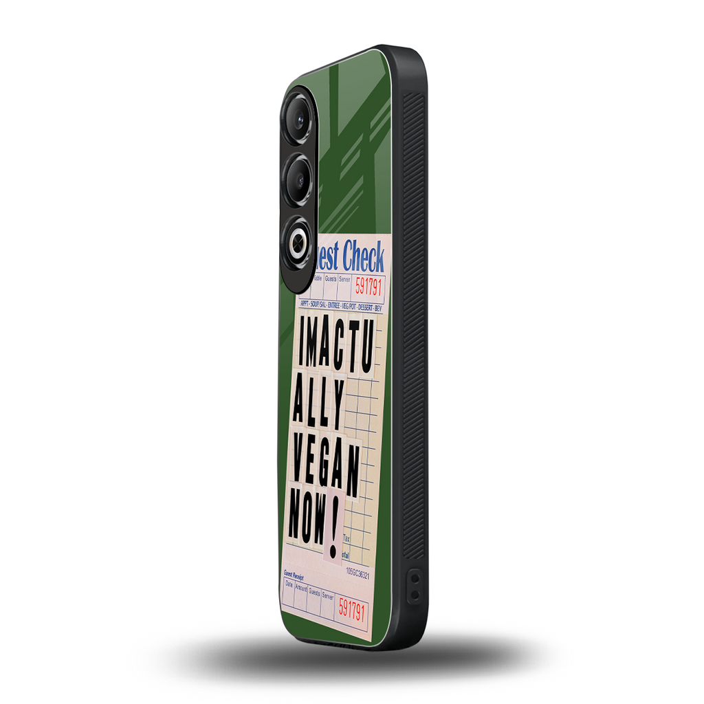 i'm vegan back phone cover | glass case for oneplus nord ce 4