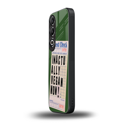 i'm vegan back phone cover | glass case for oneplus nord ce 4