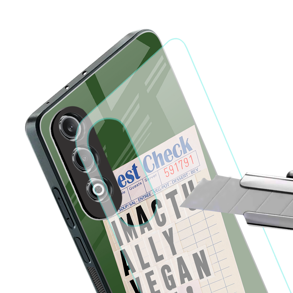 i'm vegan back phone cover | glass case for oneplus nord ce 4