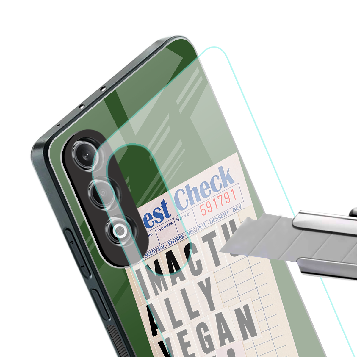 i'm vegan back phone cover | glass case for oneplus nord ce 4
