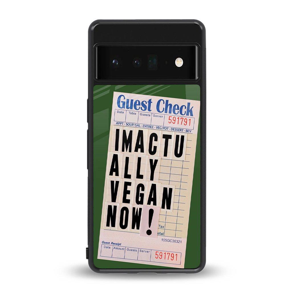 i'm vegan back phone cover | glass case for google pixel 6 pro