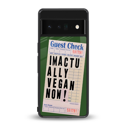 i'm vegan back phone cover | glass case for google pixel 6 pro