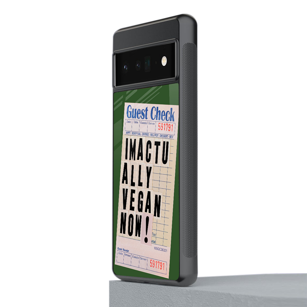 i'm vegan back phone cover | glass case for google pixel 6 pro