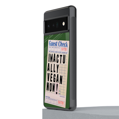 i'm vegan back phone cover | glass case for google pixel 6 pro