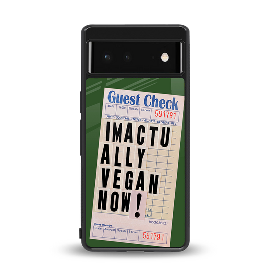 i'm vegan back phone cover | glass case for google pixel 6