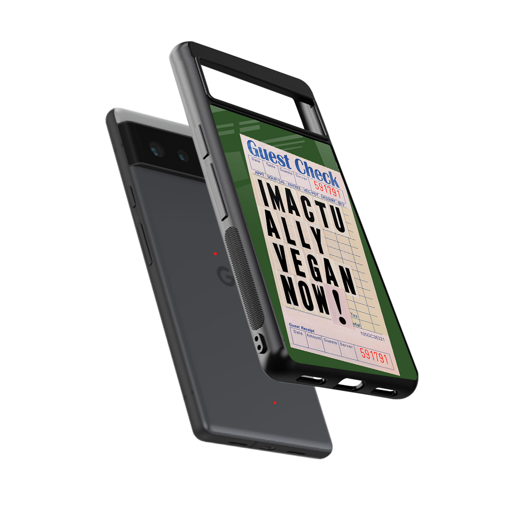 i'm vegan back phone cover | glass case for google pixel 6
