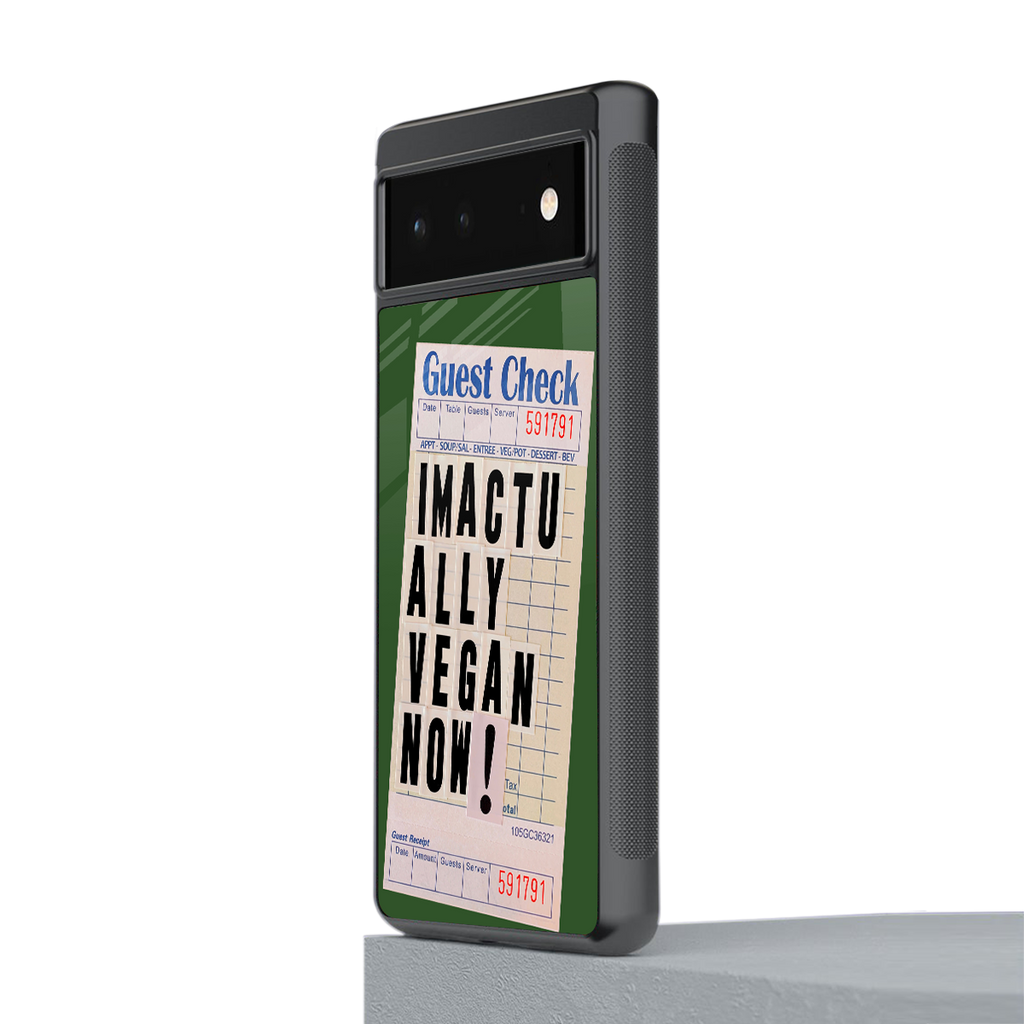 i'm vegan back phone cover | glass case for Google Pixel 6A