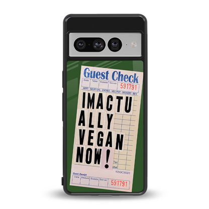 i'm vegan back phone cover | glass case for google pixel 7 pro