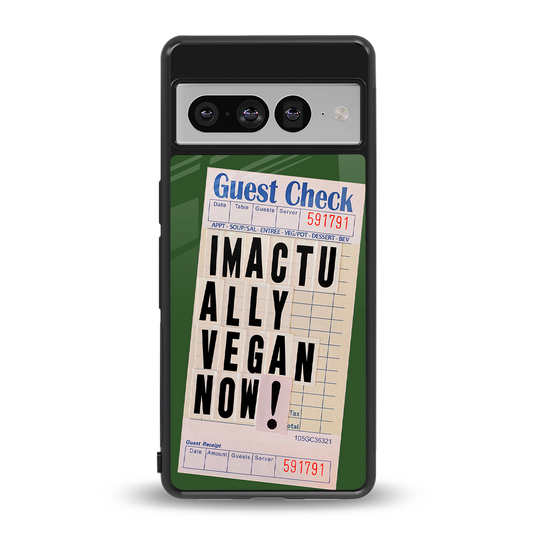 i'm vegan back phone cover | glass case for google pixel 7 pro