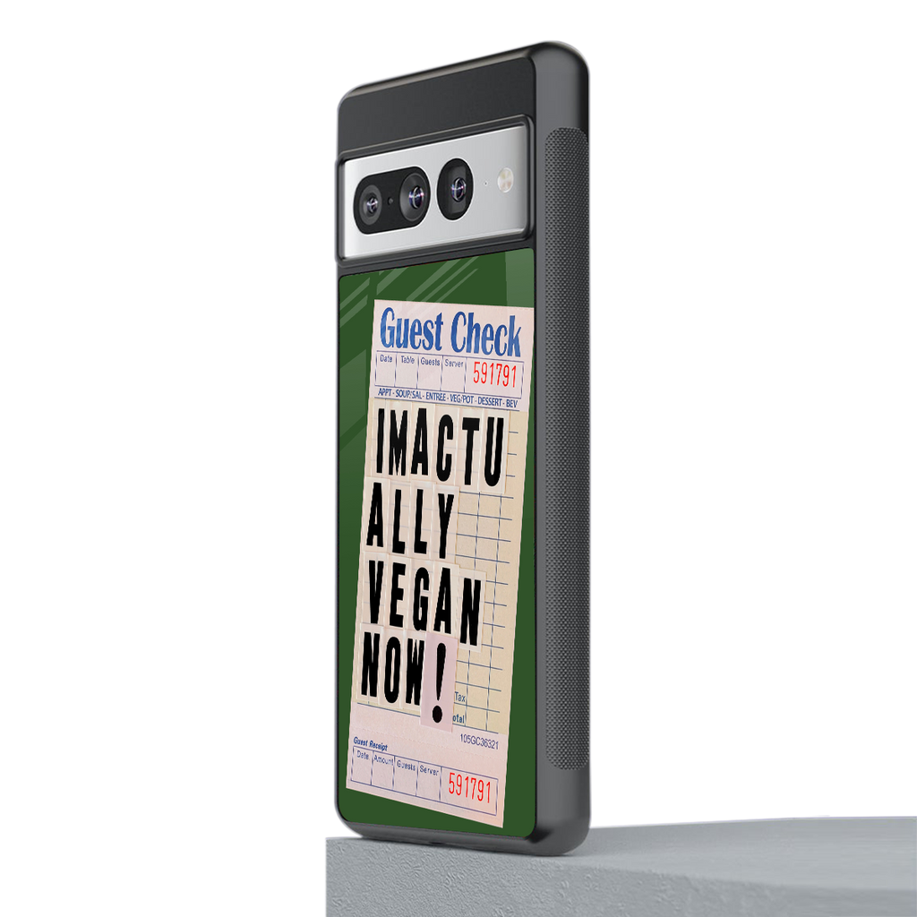 i'm vegan back phone cover | glass case for google pixel 7 pro