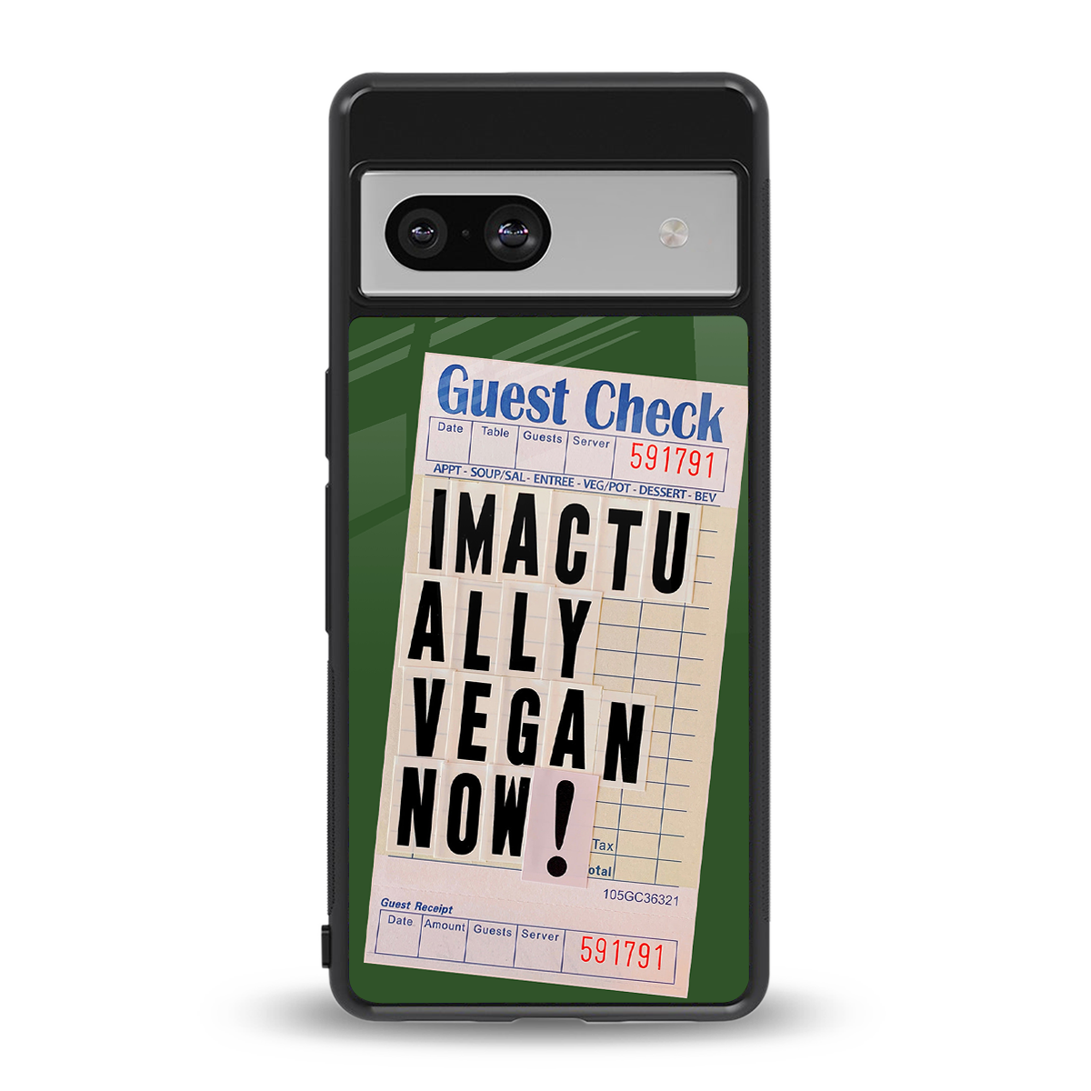 i'm vegan back phone cover | glass case for Google Pixel 7A